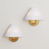 Modern Farmhouse Wall Light with Linen Shade (Set of 2)