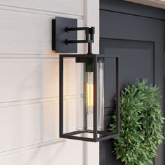 Metal & Glass Outdoor Lantern Wall Light