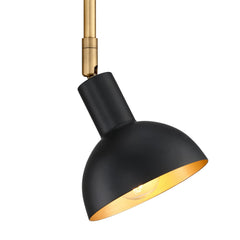 Plug-In Adjustable Metal Wall Light Black Brass