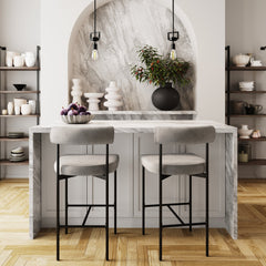 Metal Counter Height Bar Stools Gray (Set of 2)