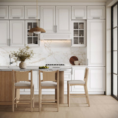 Seagrass Back Arched Footrest Counter Height Bar Stool (Set of 3)