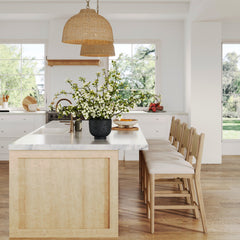 Seagrass Back Arched Footrest Counter Height Bar Stool (Set of 4)