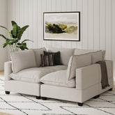 Soft Fabric 4-Piece Cloud Pit Sofa Couch Gray