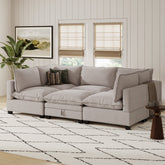 Soft Fabric 6-Piece Cloud Pit Sofa Couch Gray