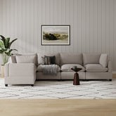 Soft Fabric 5-Seat Sectional Cloud Sofa Couch Gray