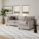 Soft Fabric 4-Seat Cloud Armless Sectional Sofa Couch Gray