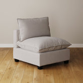 Modern Cloud Sofa Armless Seat Textured Gray (Modular Sofa Part)