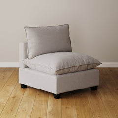 Modern Cloud Sofa Armless Seat Textured Gray (Modular Sofa Part)