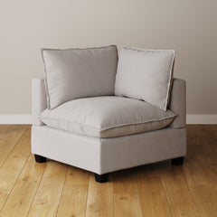 Modern Cloud Sofa Corner Seat Textured Gray (Modular Sofa Part)