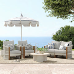 Outdoor 3 Piece Wood Patio Set Loveseat and Chairs