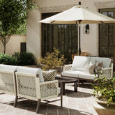 Outdoor Patio Wood Rope Loveseats (Set of 2)