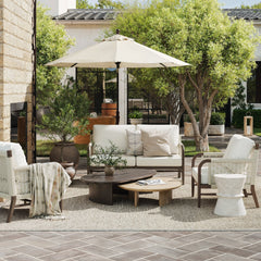 Outdoor Patio Wood Rope Arm Chair Graphite