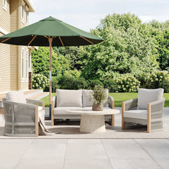 Outdoor 3 Piece Wood Patio Set Loveseat and Chairs White