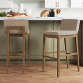 Exposed Wood Back Bar Stools Brown (Set of 2)
