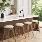 Wood Counter Height Swivel Counter Stool White Oak (Set of 4)