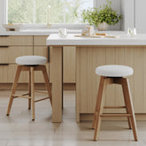 Wood Counter Height Swivel Counter Stool White Oak