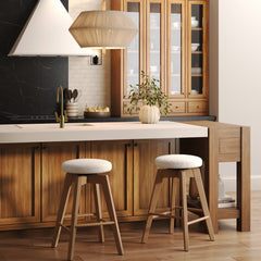 Wood Counter Height Swivel Counter Stool White Oak