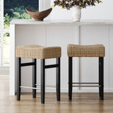 Seagrass Counter Height Bar Stools Black (Set of 2)