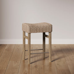 Woven Seagrass Counter Height Bar Stool Brown