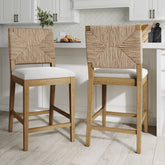 Seagrass Counter Height Bar Stools Light Brown (Set of 2)
