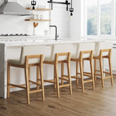 Boucle Counter Height Bar Stools Warm Pine (Set of 4)
