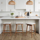 Boucle Counter Height Bar Stools Brown (Set of 3)