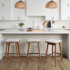 Boucle Counter Height Bar Stools Brown (Set of 3)