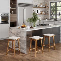 Boucle Counter Height Bar Stools Brown (Set of 3)