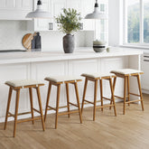 Boucle Counter Height Bar Stools Brown (Set of 4)