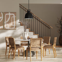 Faux Leather Dining Chairs Light Brown (Set of 6)