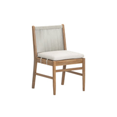 Outdoor Wood & Rope Outdoor Dining Chair Brushed Light Brown
