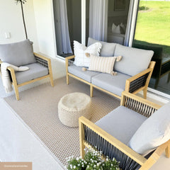 Outdoor 4 Piece Wood Patio Set Acacia Chairs