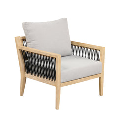 Outdoor Patio Wood Arm Chair Gray Acacia