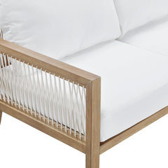 Outdoor 4 Piece Wood Patio Set Loveseats and Chairs White