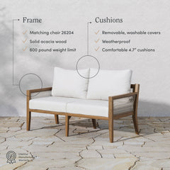 Outdoor 4 Piece Wood Patio Set Loveseats and Chairs White