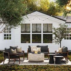 Outdoor 4 Piece Wood Patio Set Loveseats and Chairs