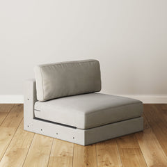 Upholstered Sofa Standard Seat Textured Gray (Modular Sofa Part)