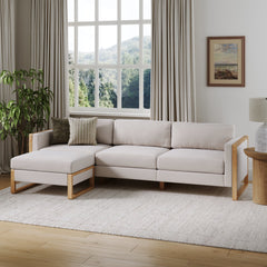 Upholstered Sofa Arms Textured Bisque (Modular Sofa Part)