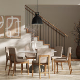 Dining Chairs Light Brown Flax (Set of 6)