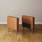 Mid-Century Tufted Leather Sofa Standard Arm Camel (Modular Sofa Part)