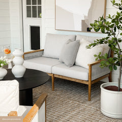 Outdoor 4 Piece Wood Patio Set Loveseats and Chairs