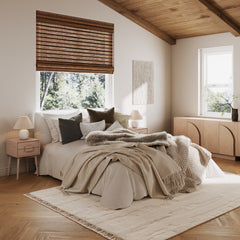 Mid-Century Wood Handle Nightstand Raw Oak (Set of 2)