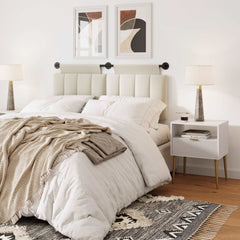 Mid-Century Fluted Nightstand with Drawer