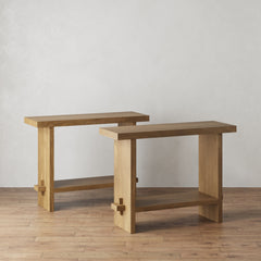 Wood Console Tables Light Brown (Set of 2)