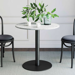 Faux Marble & Metal Bistro Dining Table Black