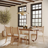 Bohemian Dining Table Set with Upholstered Chairs for 4