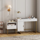 Fluted Desk & Nightstand Bedroom Vanity Set