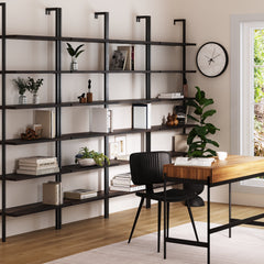 6-Shelf Bookcase Nutmeg Matte Black (Set of 4)