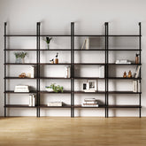 6-Shelf Bookcase Nutmeg Matte Black (Set of 4)