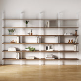6-Shelf Bookcase Oak Matte White (Set of 4)